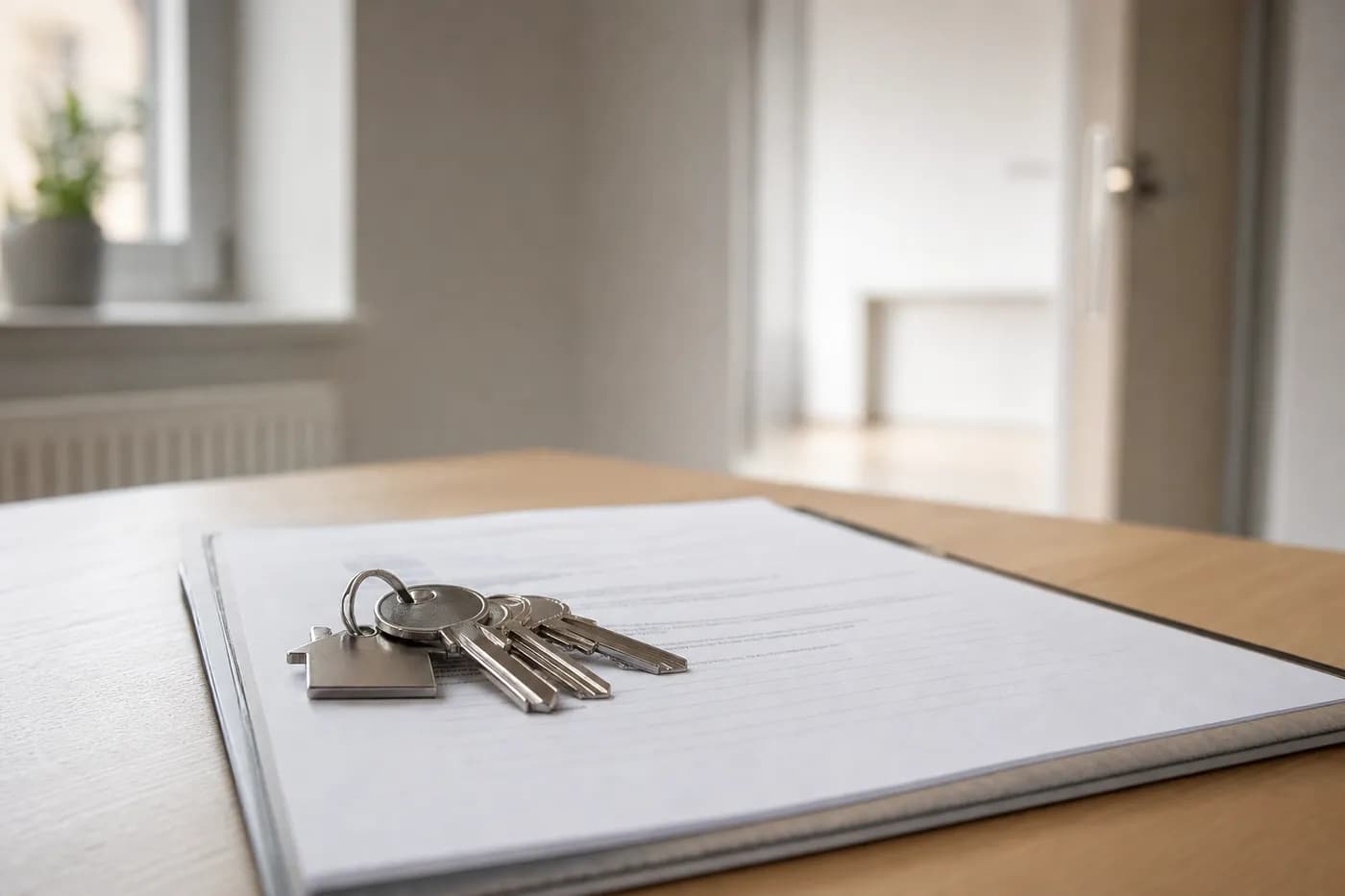 Mietrecht, Wohnungsschlüssel auf einem Mietvertrag